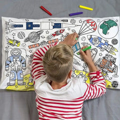 Colour-In Pillowcase Space - Little Earth Heroes