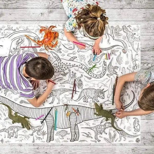 Giant Poster / Tablecloth Dinosaurs - Little Earth Heroes